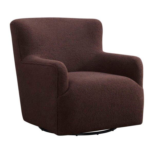 Deacon Swivel Chair in Feather Chocolate