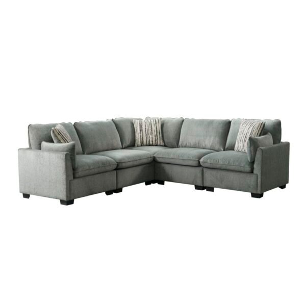 Deville Modular 5PC Living Room Set in Nova Grey