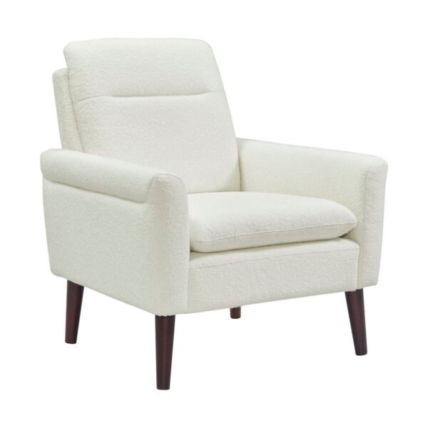 Hawk Accent Arm Chair W/Memory foam in 8077 Boucle White and Espresso