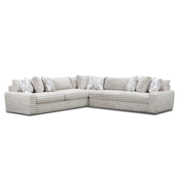 Serene Sectional RHF Sofa in Hush Parchment with 3 Pillows