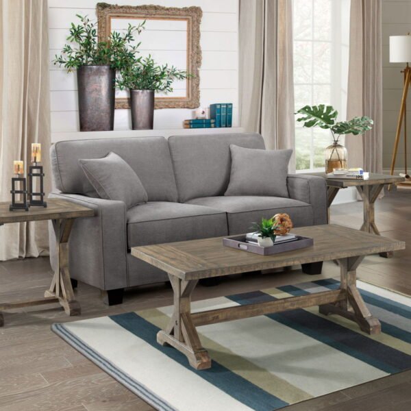 Finn - 3 Piece Accent Trestle Table Set-Coffee Table & Two End Tables - Dark Walnut