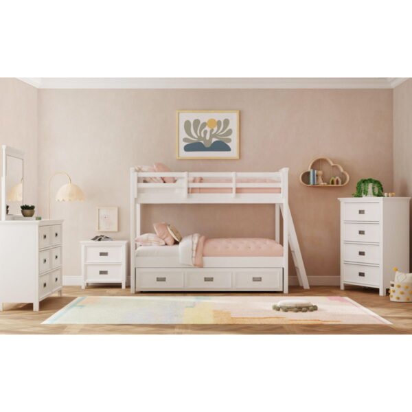 Hampton Kids - Bunk With Ladder And Trundle Bedroom Set