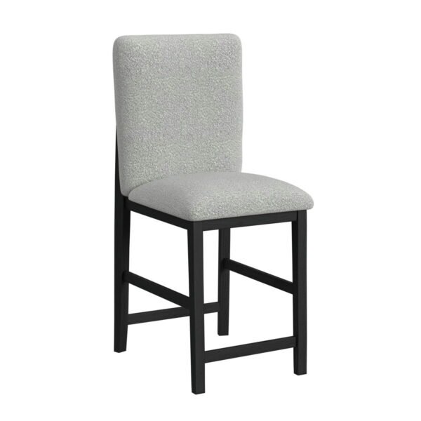 Portland - Square Back Fabric Barstool (Set of 2) - Gray / Black